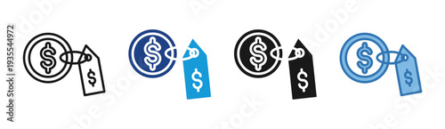 Price Comparison icon set multiple style collection