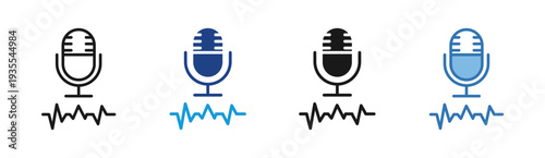 Auction Podcast icon set multiple style collection
