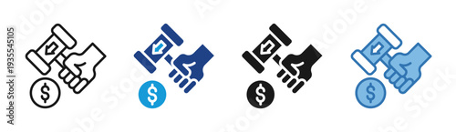 Deal Confirmation icon set multiple style collection