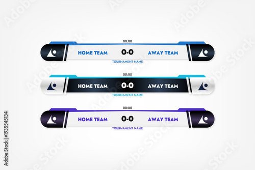 Soccer and Sports Broadcast Scoreboard Lower Thirds Graphic Template Set