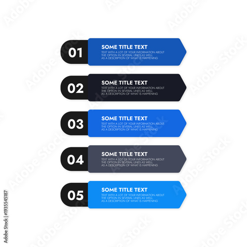 Modern Infographic Steps Template with Five Numbered Options for Business Presentations