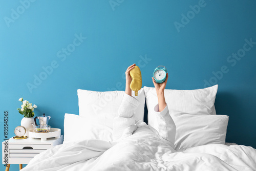 Morning of young woman with...