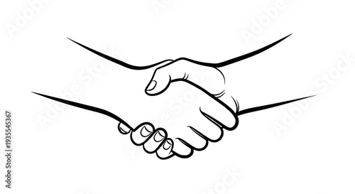 Two hands shaking firmly, symbolizing agreement, partnership, and successful deal conclusion on an isolated white background.