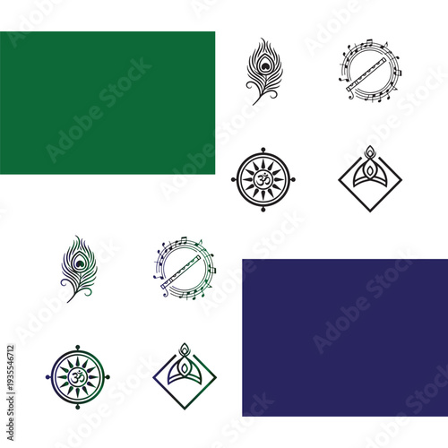 Islamic Elements & Prayer Gesture Icons – Minimal Outline Vector Collection (4 Sets)