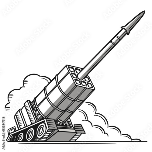 Defense missile launch system on a tank