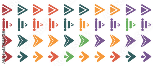 Colorful Arrows Set Vector Illustration for Bullet Points