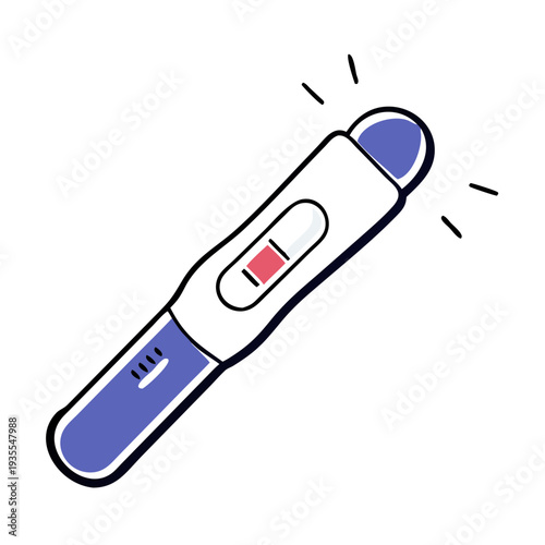 Positive pregnancy test on white background illustrating pregnancy concept  