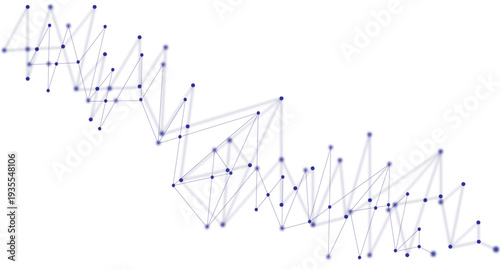 Blue Network of Connected Nodes and Data Lines Representing Technology, Communication and Science.