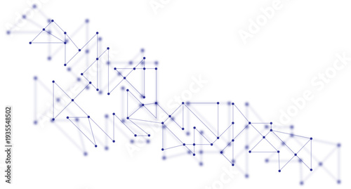 Digital Network Of Connected Nodes And Data Points Representing Technology, Communication And Connectivity interconnected lines and dots on a white background.