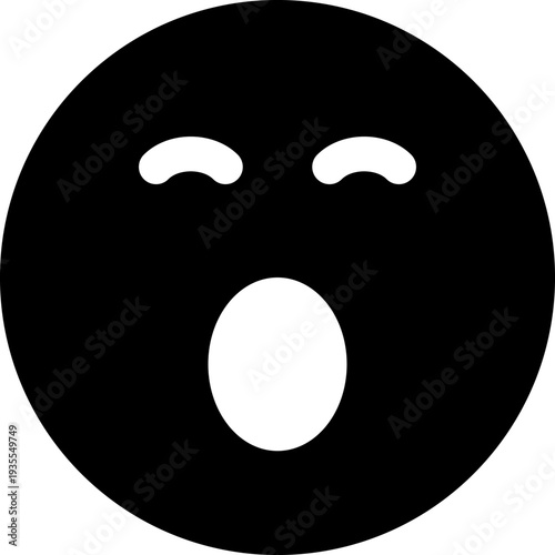 Abstract Black and White Pixelated Face with Open Mouth.