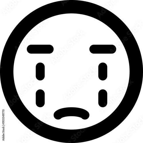 Pixelated Sad Face Emoji with Tears.