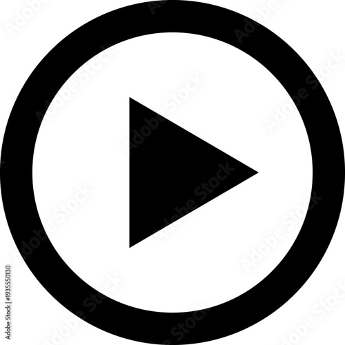 Play button icon for media playback and entertainment.