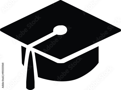 Graduation cap icon symbol for education and academic achievement in simple design  graduation hat