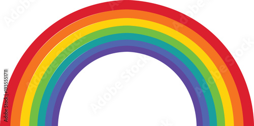 Colorful rainbow arc with red orange yellow green blue purple hues  symbol of hope and diversity