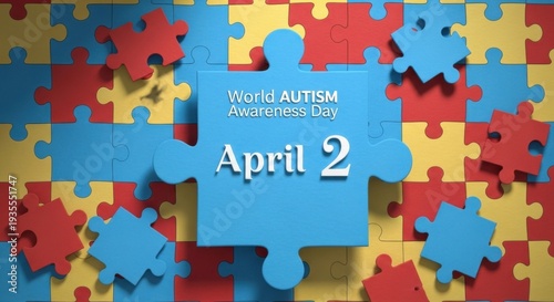 World Autism Awareness Day April 2 puzzle pieces