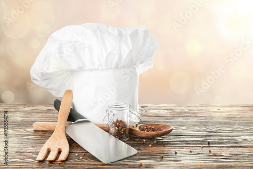 Chef's hat and kitchenware ...