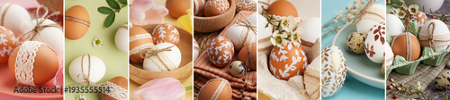 Easter cakes with painted e...