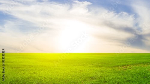 sunset over a spring fields time lapse scene