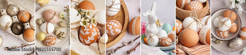 Easter cakes with painted e...