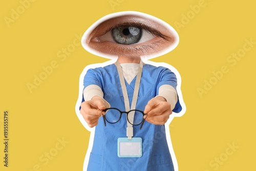 Female ophthalmologist with...