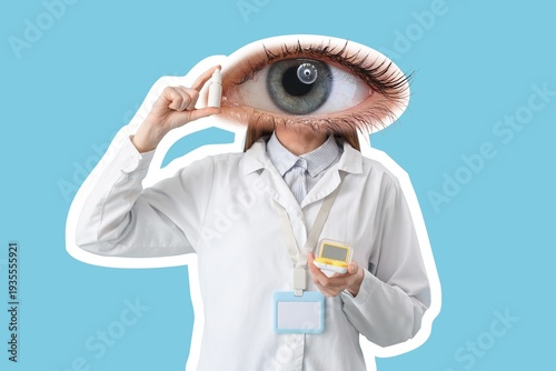 Female ophthalmologist with...