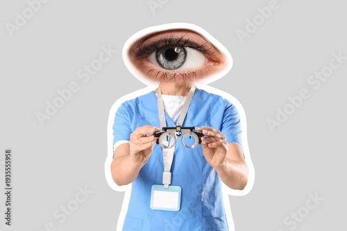 Female ophthalmologist with...