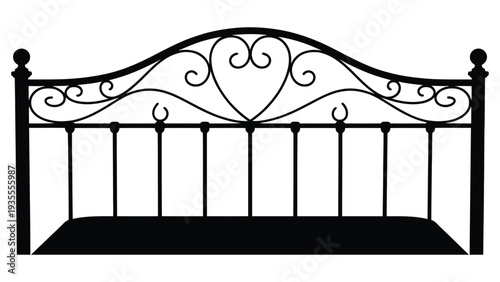Wrought Iron Headboard Silhouette vector
