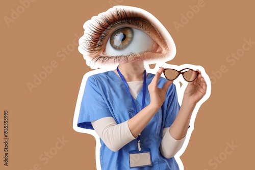 Female ophthalmologist with...