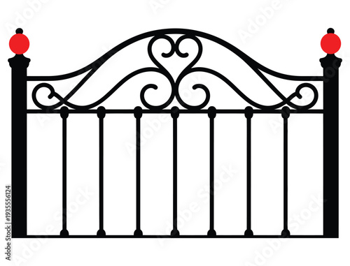 Wrought Iron Bed Frame Silhouette vector illustration