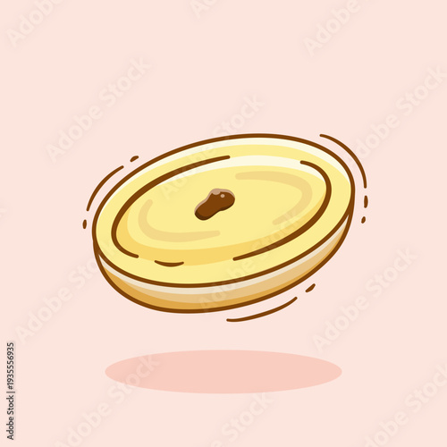 Mud cake is a sweet and melting snack from Indonesia designed in a flat cartoon style.