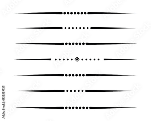 Horizontal Divider Line Vector Set, Decorative Separation Line Collection