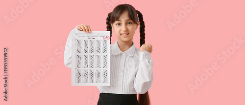 Happy girl with good result...