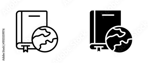 Book icon set with style outline and solid. vector simple elements for design and presentation.