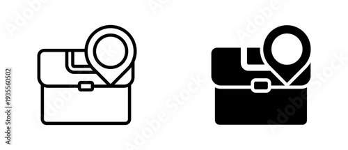 Briefcase icon set with style outline and solid. vector simple elements for design and presentation.