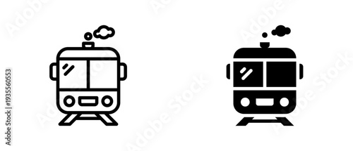 Train icon set with style outline and solid. vector simple elements for design and presentation.