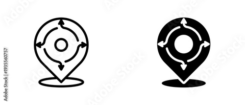 Location icon set with style outline and solid. vector simple elements for design and presentation.