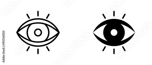 Eye icon set with style outline and solid. vector simple elements for design and presentation.
