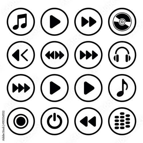 Media Player Icon Vector Design Symbol for Video and Audio