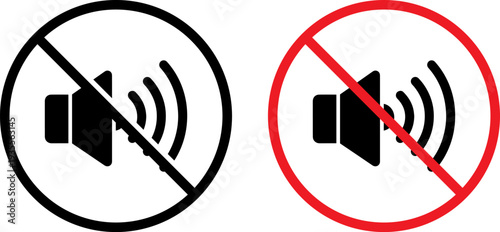 Mute symbols indicating no sound allowed