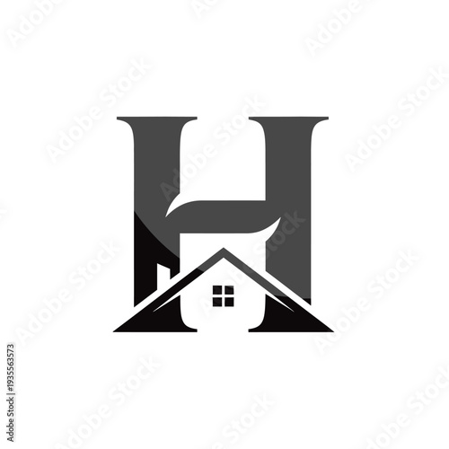 Modern letter H home and real estate logo design