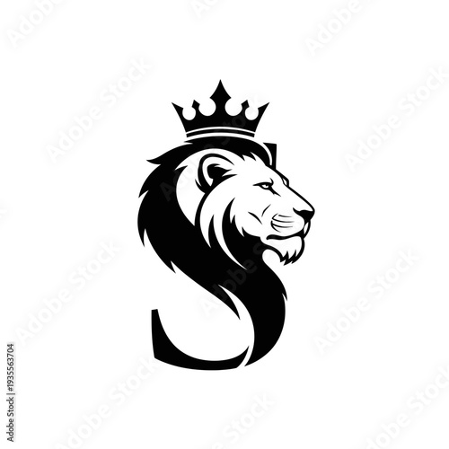 Stylized lion head with crown forming letter S