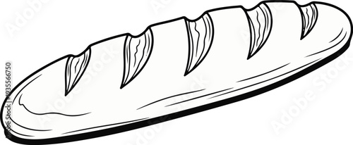 Black and white illustration of a single loaf of bread