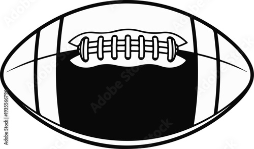 Black and white line art of a football