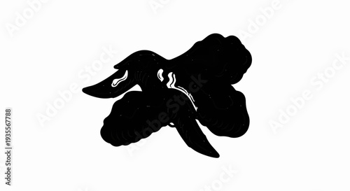 A stylized black silhouette of four chicken wings