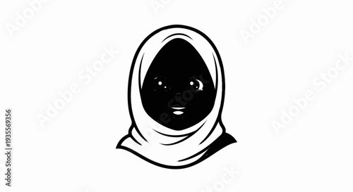 Stylized illustration of a person wearing a hijab