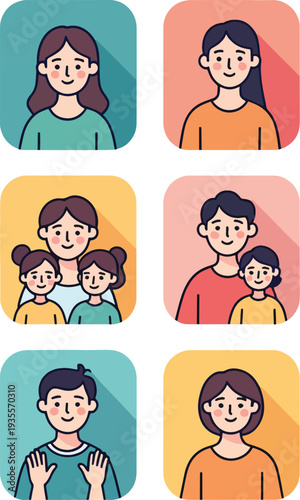 Community and society Icon set. People, diversity, inclusion, teamwork, social support, equality, family, nonprofit icons. Thin line editable stroke vector illustrations, VETTORIALE