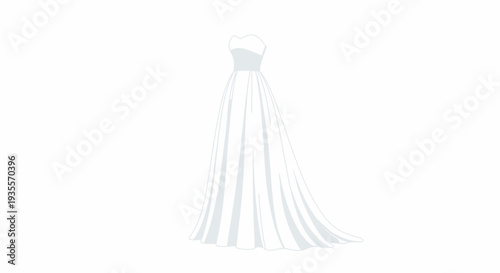 White Wedding Veil Hanging on Hanger.