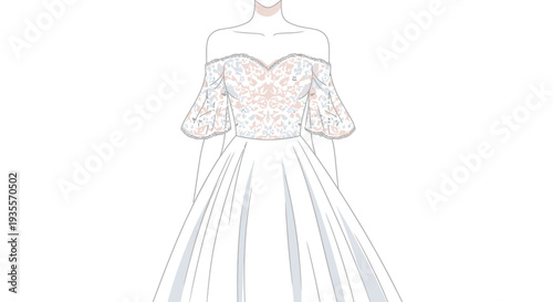 Elegant Wedding Dress with Lace Details.