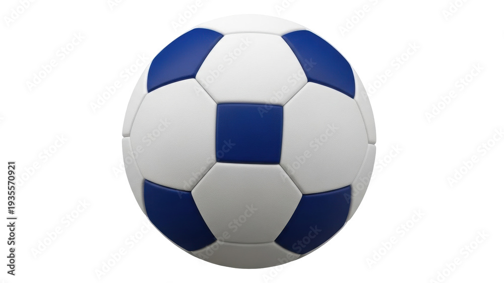 Fototapeta premium Isolated blue and white soccer ball perfect for sports or fitness design projects, isolated