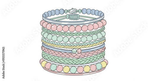 Colorful Bangles Stacked Together on Wrist.